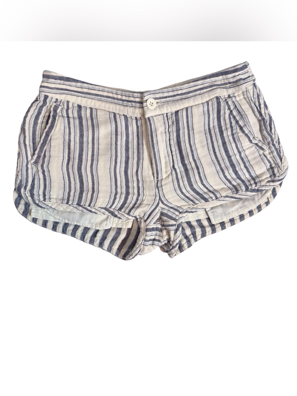 Free People Size 0 Striped Night Moves Shorts Mini Boho Beach Cotton Button Fly